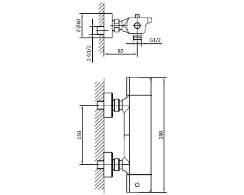 Термостат для душа AltroBagno Lamberto AltroBagnoLamberto030501Cr