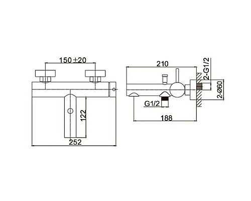 Купить Смеситель для ванны Caprigo Don 53-011-BRG в магазине сантехники Santeh-Crystal.ru