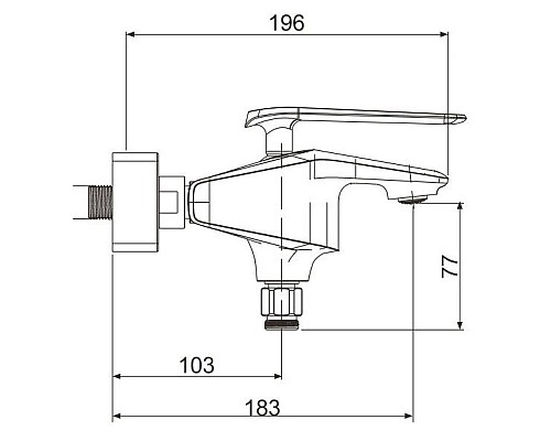 Заказать Смеситель для ванны Rose R1302H в магазине сантехники Santeh-Crystal.ru