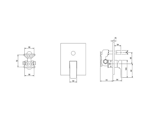 Заказать Смеситель для ванны Villeroy & Boch Architectura Square TVS12500300076 в магазине сантехники Santeh-Crystal.ru