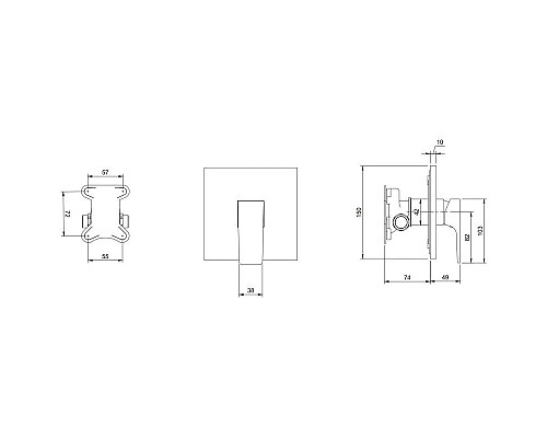 Купить Смеситель для душа Villeroy & Boch Architectura Square TVS12500200064 в магазине сантехники Santeh-Crystal.ru