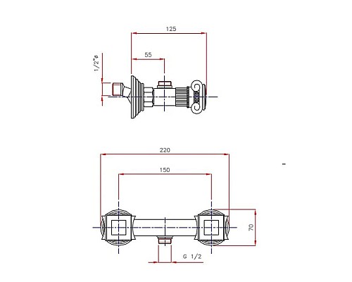 Купить Смеситель для душа хром, ручки металл Cezares Olimp OLIMP-DS-01-O в магазине сантехники Santeh-Crystal.ru