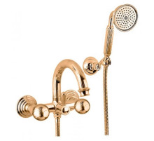 Смеситель для ванны золото 24 карата, ручки металл Cezares Olimp OLIMP-VD-03/24-M