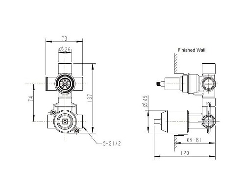 Купить Скрытая монтажная часть Bravat D982CP-A-ENG в магазине сантехники Santeh-Crystal.ru