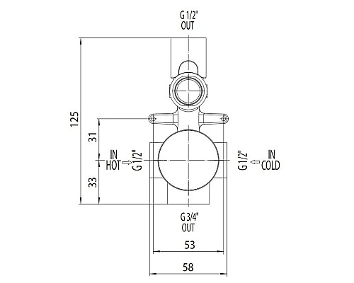 Заказать Скрытая часть на 2 потребителя Bossini Z00005 в магазине сантехники Santeh-Crystal.ru