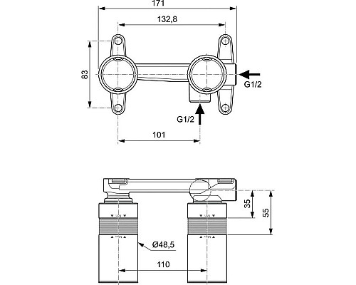 Santeh-Crystal.ru: Скрытая часть Ideal Standard Built-in A1313NU Купить Скрытая часть Ideal Standard Built-in A1313NU в магазине сантехники Santeh-Crystal.ru