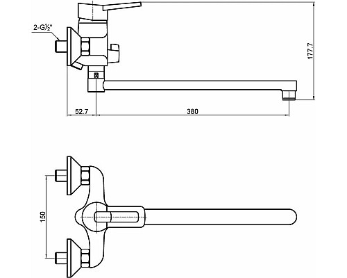 Купить Смеситель для ванны Timo Junior INOX 1905Y-CR chrome в магазине сантехники Santeh-Crystal.ru