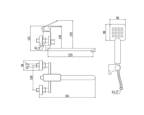 Заказать Смеситель для ванны Savol 700 S-600709 в магазине сантехники Santeh-Crystal.ru