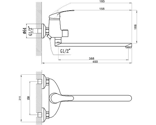 Купить Смеситель для ванны Savol S-T2201 в магазине сантехники Santeh-Crystal.ru