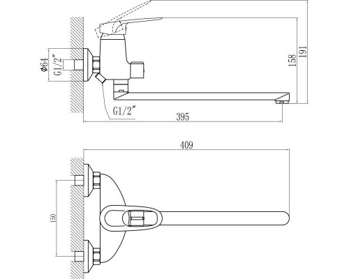 Заказать Смеситель для ванны Savol S-T2204 в магазине сантехники Santeh-Crystal.ru