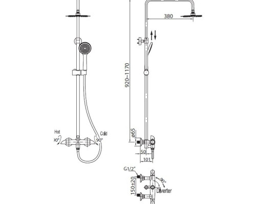Приобрести Душевая система BelBagno Grano Twist GRA-DOC-CRM в магазине сантехники Santeh-Crystal.ru