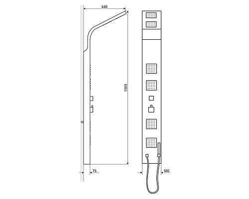 Приобрести Душевая панель Excellent Omega Quatro ARAC.ML812 в магазине сантехники Santeh-Crystal.ru