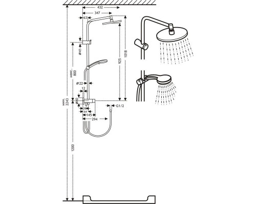 Приобрести Душевая стойка 260 мм Timo Saga SK-1018 chrome в магазине сантехники Santeh-Crystal.ru