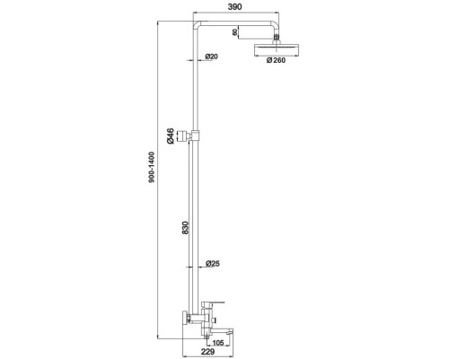 Заказать Душевая система 260 мм Timo Beverly SX-1060/02 в магазине сантехники Santeh-Crystal.ru