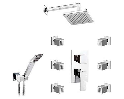 Приобрести Душевой комплект 200 мм Remer Qubika Q937S02 в магазине сантехники Santeh-Crystal.ru