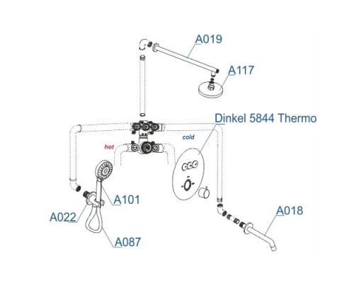 Приобрести Душевой комплект 400 мм WasserKRAFT A175817 Thermo в магазине сантехники Santeh-Crystal.ru