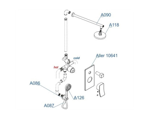 Приобрести Душевой комплект 300 мм WasserKRAFT A16190 в магазине сантехники Santeh-Crystal.ru