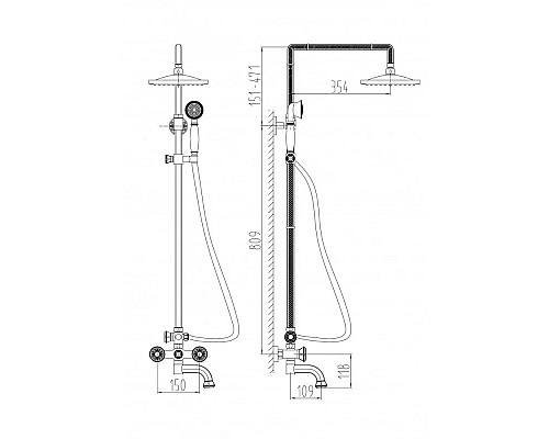 Santeh-Crystal.ru: Душевая система Milacio Almeria MC.100.1BBR Заказать Душевая система Milacio Almeria MC.100.1BBR в магазине сантехники Santeh-Crystal.ru