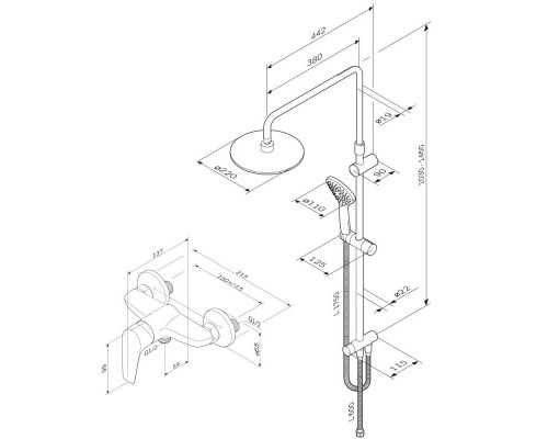 Приобрести Душевая стойка 220 мм AM.PM F4088934 в магазине сантехники Santeh-Crystal.ru