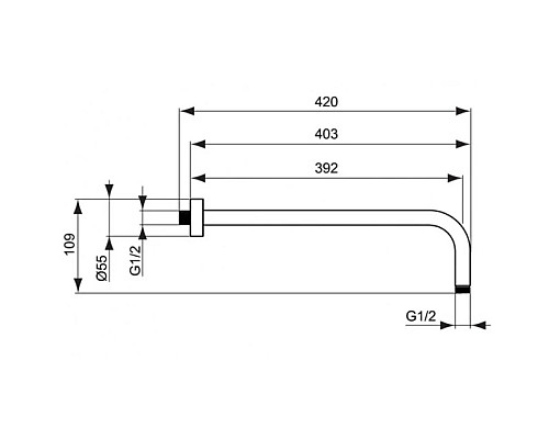 Купить Душевой комплект 303 мм Ideal Standard Ceratherm T100 A7573AA в магазине сантехники Santeh-Crystal.ru