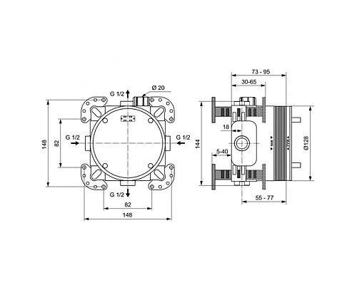 Купить Душевой комплект 303 мм Ideal Standard Ceratherm T100 A7573AA в магазине сантехники Santeh-Crystal.ru
