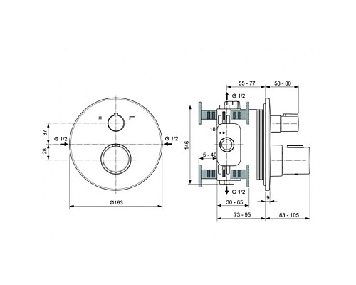 Приобрести Душевой комплект 303 мм Ideal Standard Ceratherm T100 A7573A5 в магазине сантехники Santeh-Crystal.ru