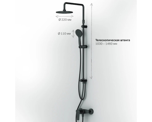 Купить Душевая стойка 220 мм AM.PM Gem F42890A24 в магазине сантехники Santeh-Crystal.ru