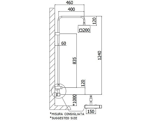Приобрести Душевая система 200 мм Paffoni Level Plus ZCOL607CR в магазине сантехники Santeh-Crystal.ru