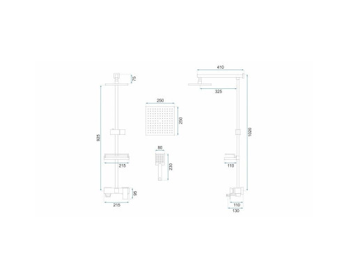 Купить Душевая система 250 мм Rea Jack REA-P7009 в магазине сантехники Santeh-Crystal.ru