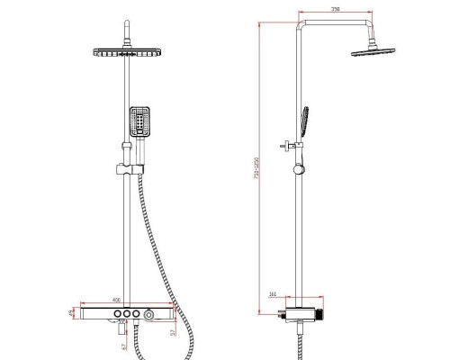 Заказать Душевая система 300х192 мм Savol SK-H3245A в магазине сантехники Santeh-Crystal.ru