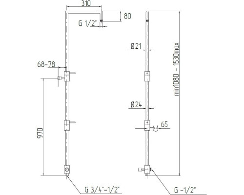 Купить Душевая колонна Migliore Squadra ML.SQR-36.263.CR в магазине сантехники Santeh-Crystal.ru