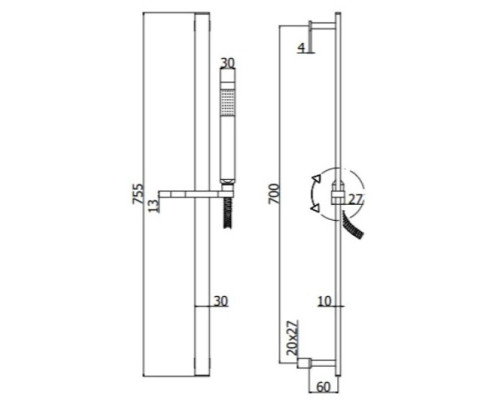 Приобрести Душевой гарнитур Paffoni City ZSAL145NO в магазине сантехники Santeh-Crystal.ru