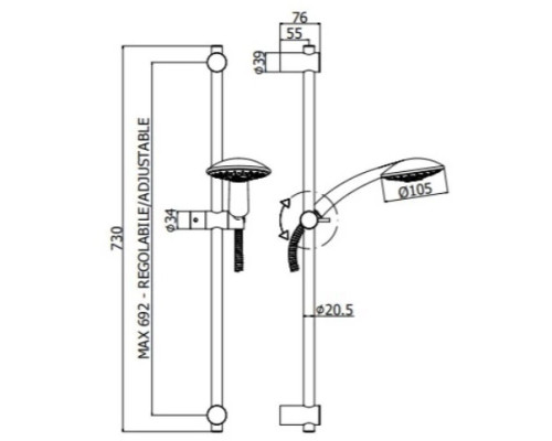Купить Душевой гарнитур Paffoni Lance ZSAL181CR в магазине сантехники Santeh-Crystal.ru