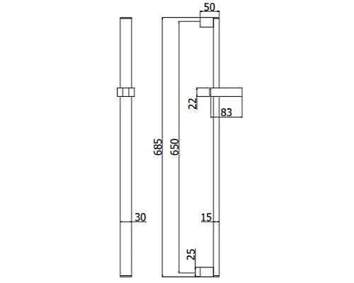 Приобрести Душевая штанга 685 мм Paffoni Level ZSAL088CR в магазине сантехники Santeh-Crystal.ru