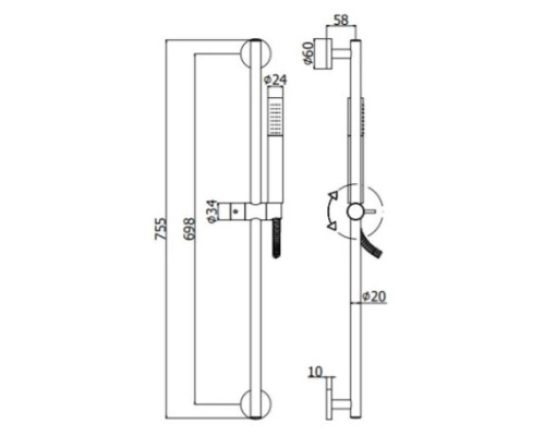 Заказать Душевой гарнитур Paffoni Life ZSAL135BO в магазине сантехники Santeh-Crystal.ru