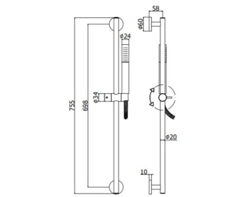 Заказать Душевой гарнитур Paffoni Life ZSAL135HG в магазине сантехники Santeh-Crystal.ru
