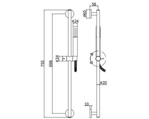 Приобрести Душевой гарнитур Paffoni Life ZSAL135ROSE в магазине сантехники Santeh-Crystal.ru