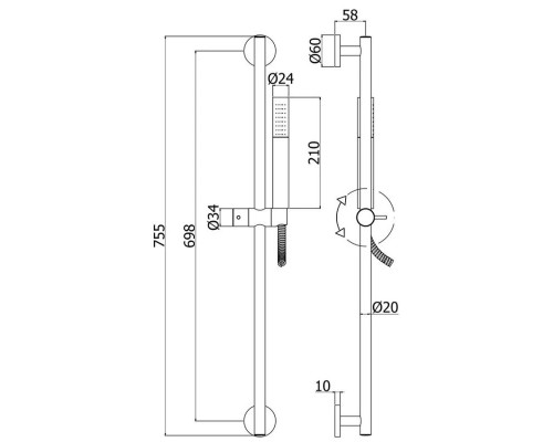 Заказать Душевой гарнитур Paffoni Life ZSAL135NKNSP в магазине сантехники Santeh-Crystal.ru