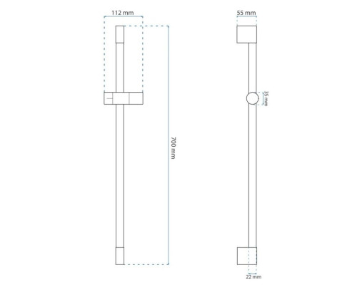 Приобрести Душевая штанга 70 см Rea REA-P5981 в магазине сантехники Santeh-Crystal.ru
