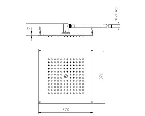 Заказать Верхний душ 370 мм Bossini Dream Cube H38381.030 в магазине сантехники Santeh-Crystal.ru
