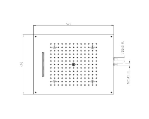 Купить Верхний душ 570х470 мм Bossini Dream H38905.030 в магазине сантехники Santeh-Crystal.ru