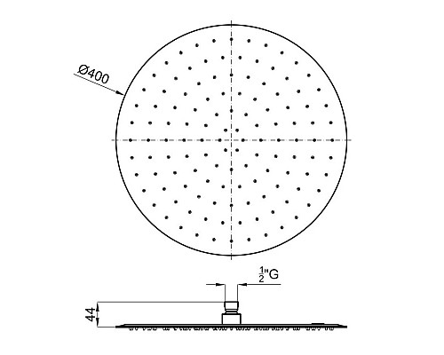 Купить Верхний душ 400 мм Noken Round N185709923 в магазине сантехники Santeh-Crystal.ru
