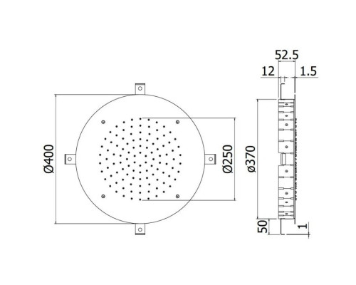 Приобрести Верхний душ 400 мм Paffoni Los Angeles ZSOF303CR в магазине сантехники Santeh-Crystal.ru