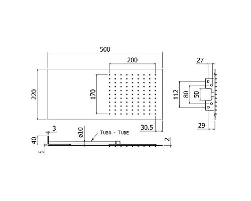 Приобрести Верхний душ 500х220 мм Paffoni Slim ZSOF117CR в магазине сантехники Santeh-Crystal.ru