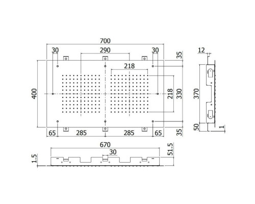 Приобрести Верхний душ 700х400 мм Paffoni Miami ZSOF302CR в магазине сантехники Santeh-Crystal.ru