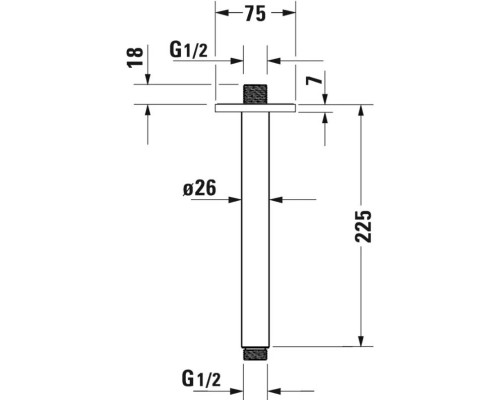 Приобрести Кронштейн для душа 225 мм Duravit UV0670034000 в магазине сантехники Santeh-Crystal.ru
