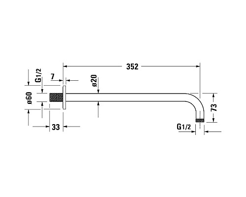 Купить Кронштейн для душа 352 мм Duravit UV0670017000 в магазине сантехники Santeh-Crystal.ru