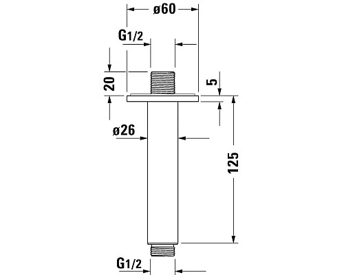 Купить Кронштейн для душа 125 мм Duravit UV0670022000 в магазине сантехники Santeh-Crystal.ru