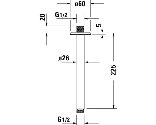 Купить Кронштейн для душа 225 мм Duravit UV0670023000 в магазине сантехники Santeh-Crystal.ru