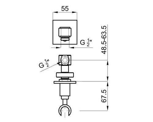 Купить Подключение для душевого шланга с держателем Noken Imagine N169470001 в магазине сантехники Santeh-Crystal.ru